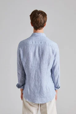 Slimline Striped Linen Dark Blue