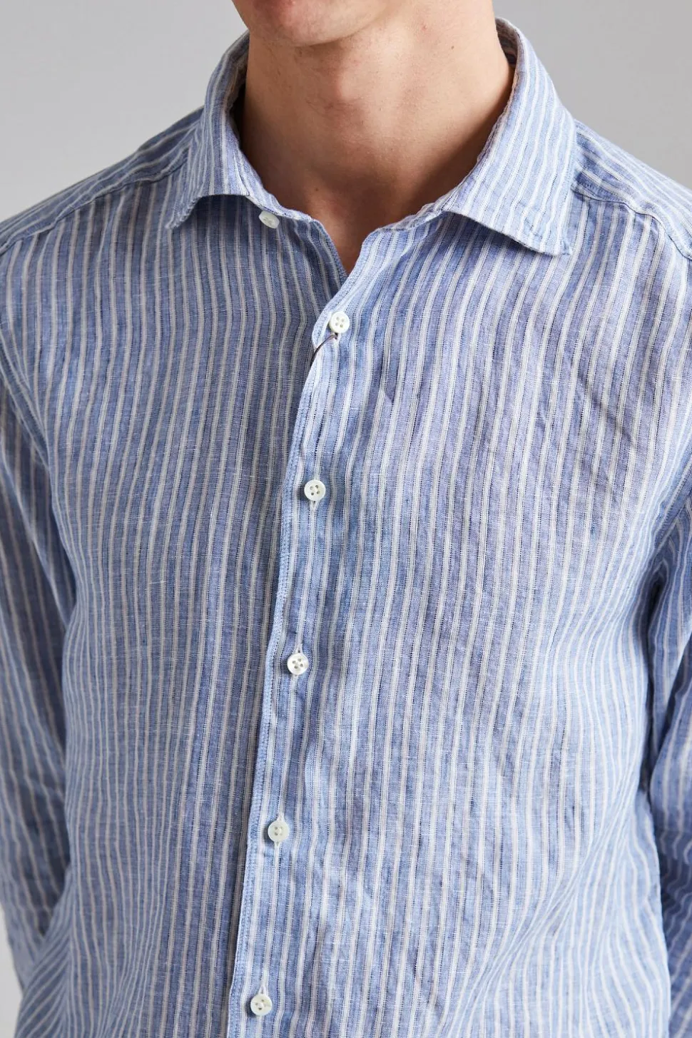 Slimline Striped Linen Dark Blue