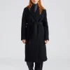 Soft Wool Belted Coat Black