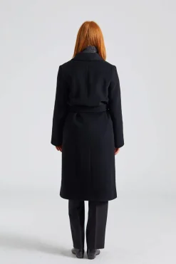 Soft Wool Belted Coat Black