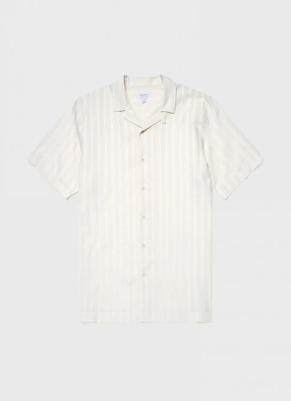 SS Embroidered Stripe Shirt Ecru