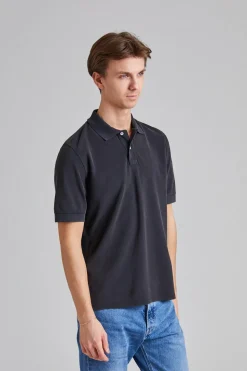 SS Washed Pique Polo Faded Black
