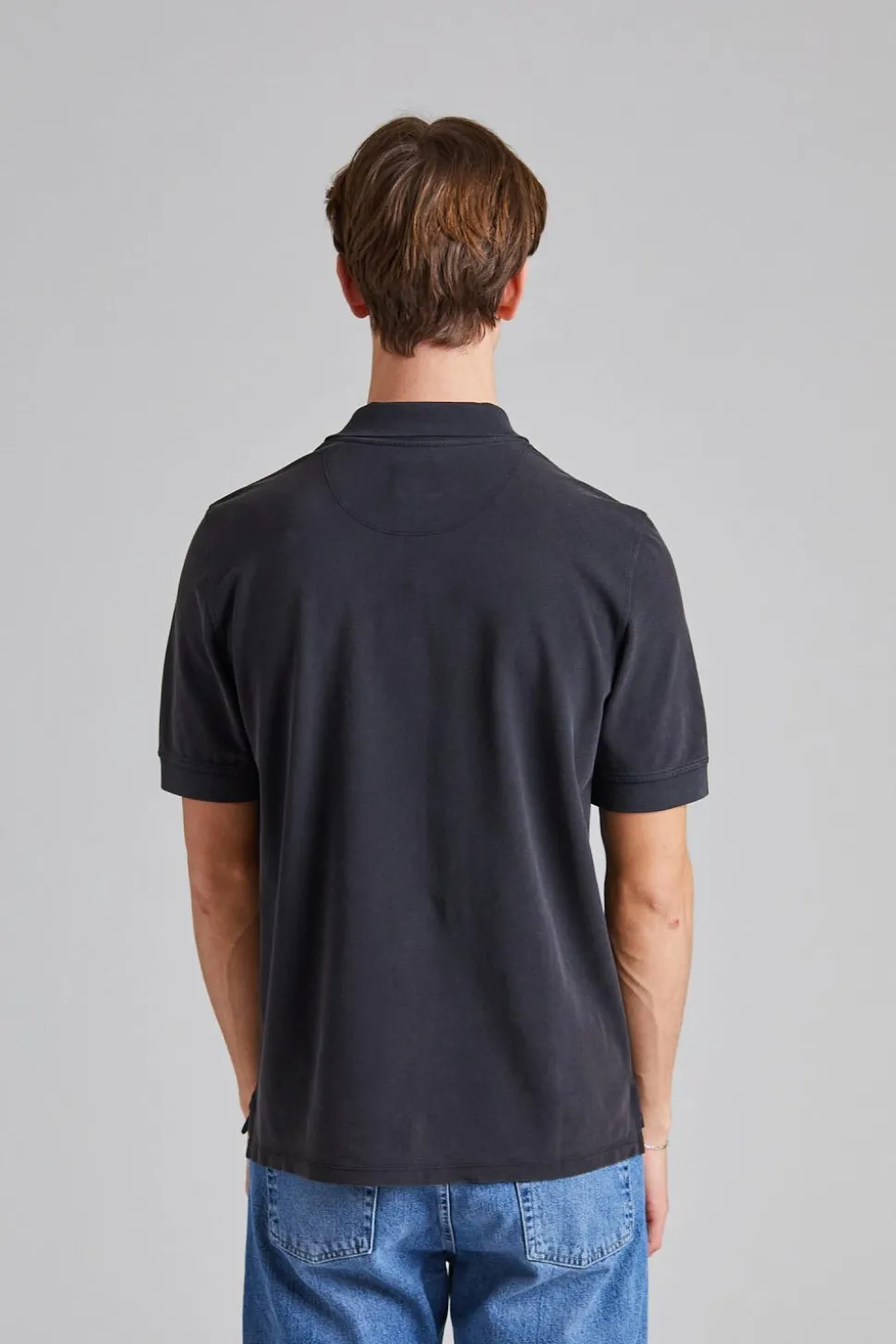 SS Washed Pique Polo Faded Black
