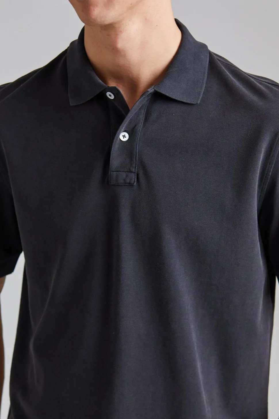 SS Washed Pique Polo Faded Black