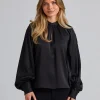 Stand Collar Blouse Black