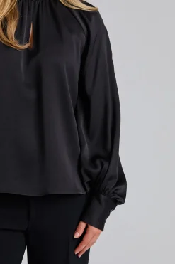 Stand Collar Blouse Black