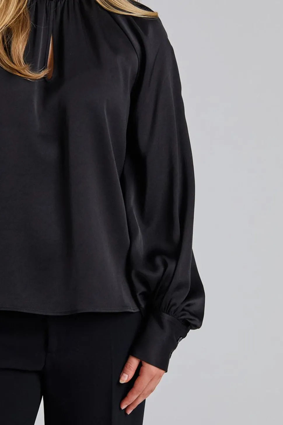Stand Collar Blouse Black