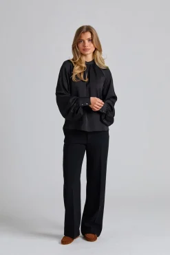 Stand Collar Blouse Black