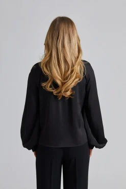 Stand Collar Blouse Black