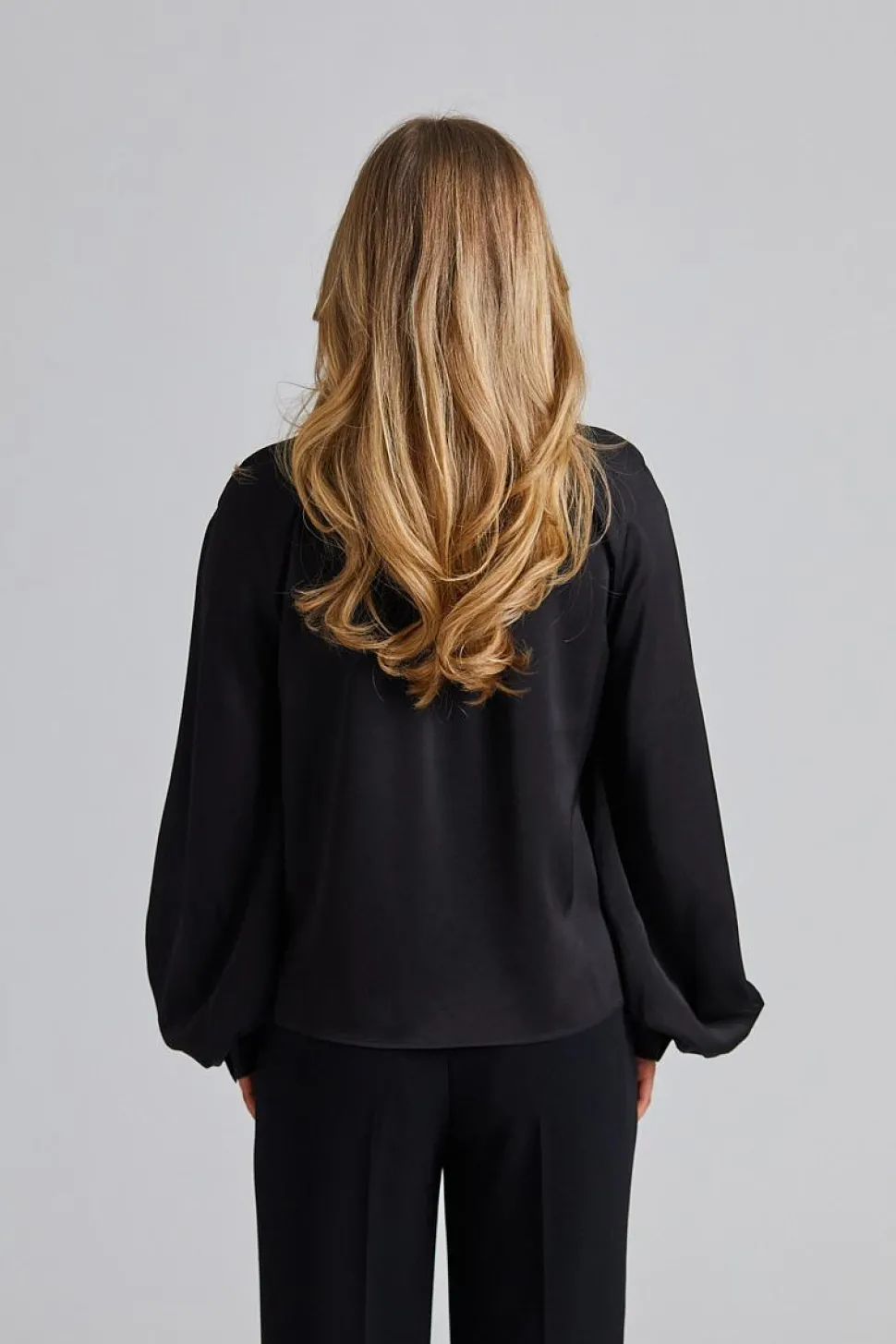 Stand Collar Blouse Black