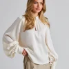 Stand Collar Blouse Cream