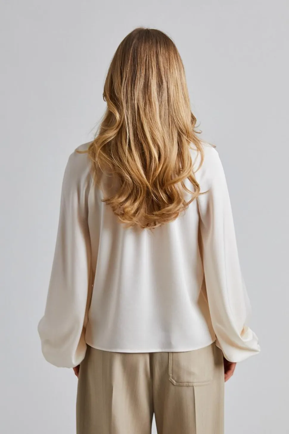 Stand Collar Blouse Cream