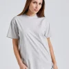 Straight Cotton Tee Pale Grey Melange