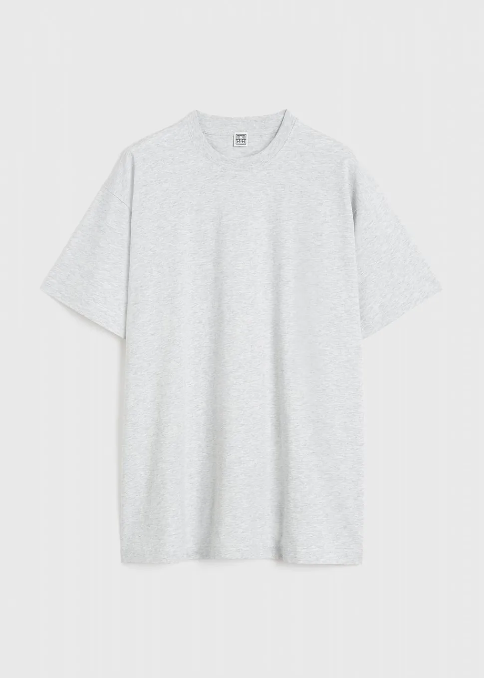 Straight Cotton Tee Pale Grey Melange