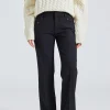 Straight Tailored Trousers Black