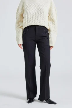 Straight Tailored Trousers Black