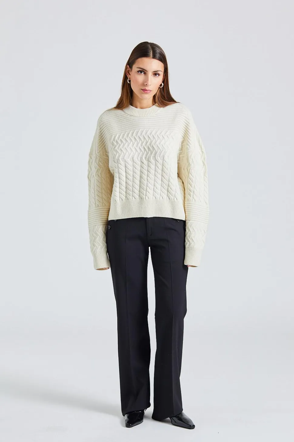 Straight Tailored Trousers Black
