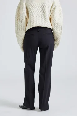 Straight Tailored Trousers Black