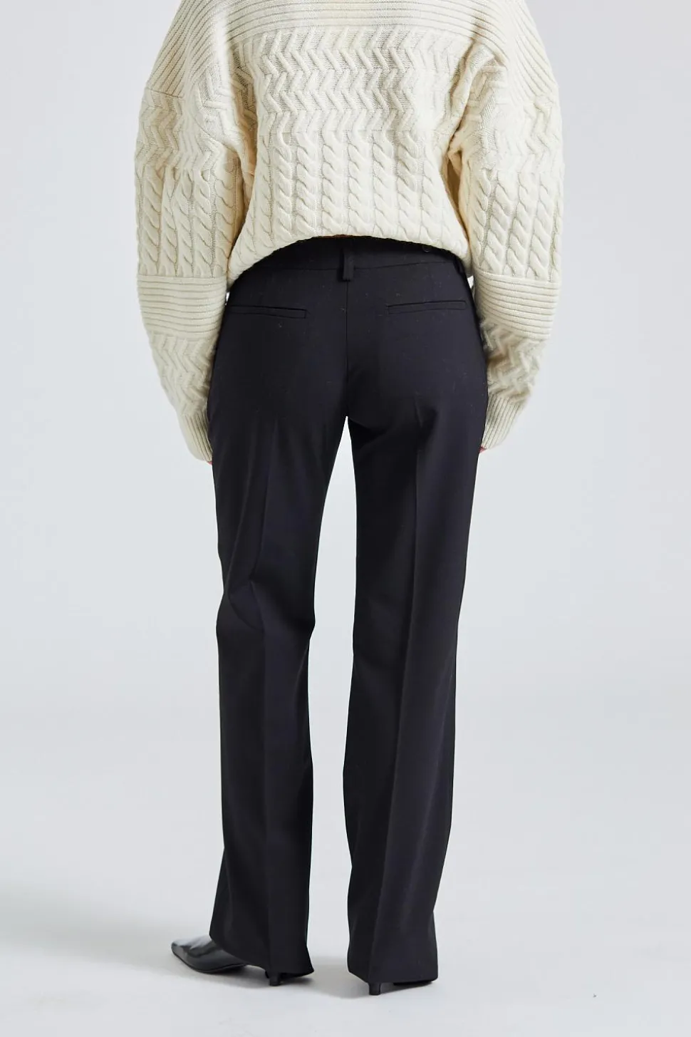 Straight Tailored Trousers Black