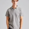 Stretch Cotton Polo T-Shirt Dove Grey
