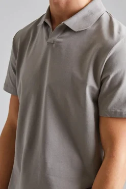 Stretch Cotton Polo T-Shirt Dove Grey