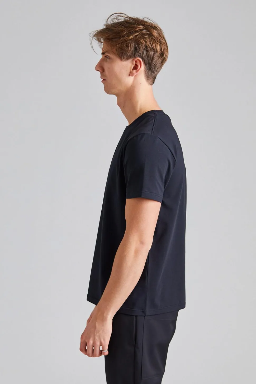 Stretch Cotton Tee Black