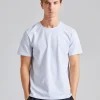 Stretch Cotton Tee Ice Blue