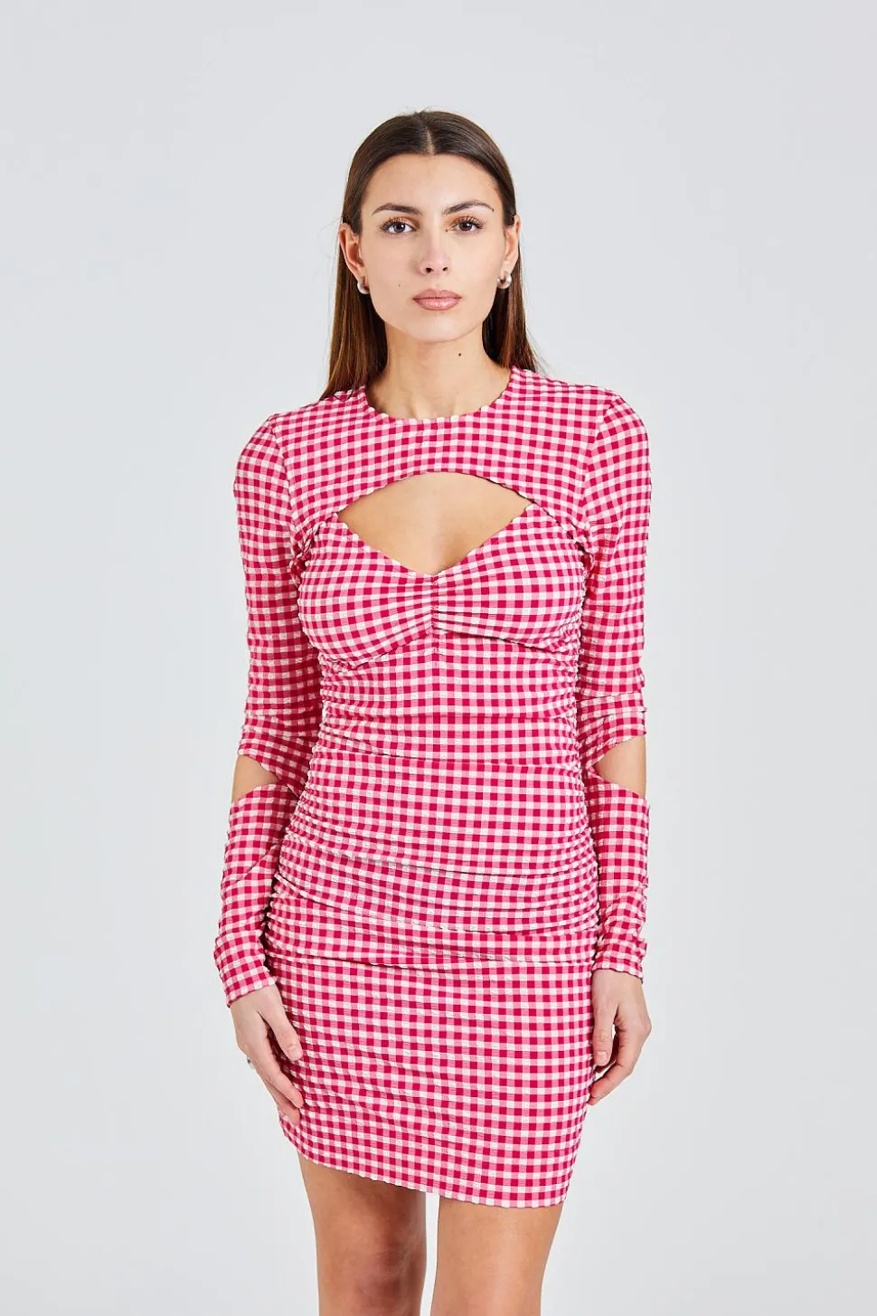 Stretch Seersucker Cutout Mini Dress Love Potion