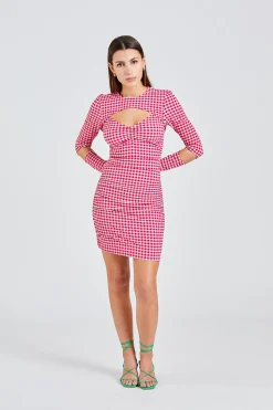 Stretch Seersucker Cutout Mini Dress Love Potion