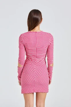 Stretch Seersucker Cutout Mini Dress Love Potion