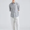 Stripe Button-up Shirt FN-MN-SHIR000777 Black/White