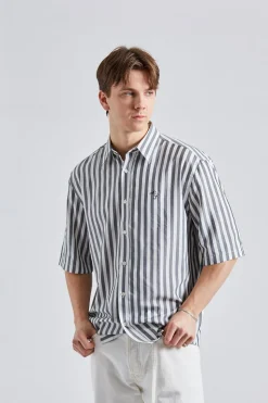 Stripe Button-up Shirt FN-MN-SHIR000777 Black/White