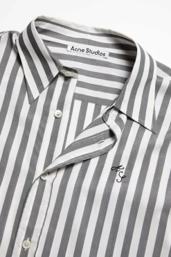 Stripe Button-up Shirt FN-MN-SHIR000777 Black/White