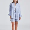 Stripe Poplin Shirt Faded Blue White