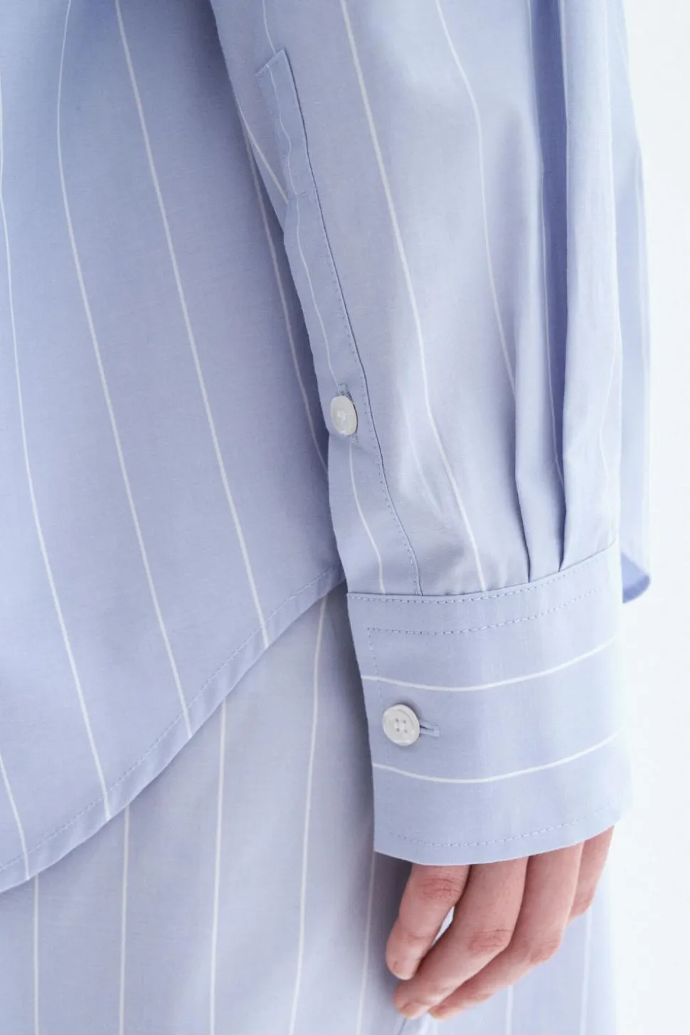 Stripe Poplin Shirt Faded Blue White