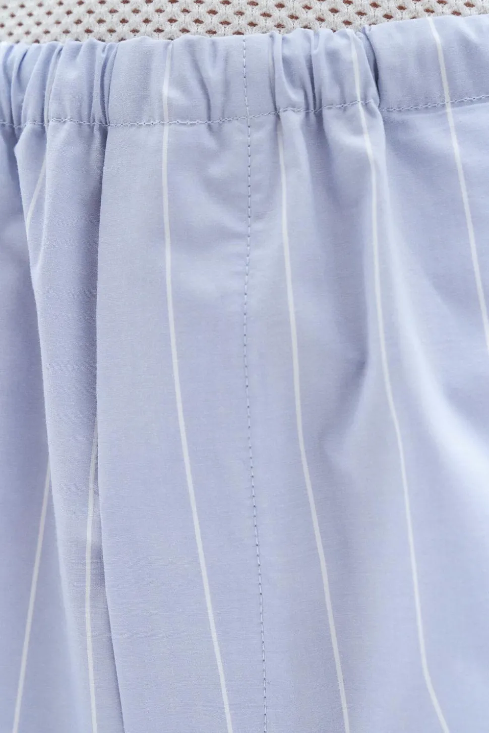 Striped Drawstring Shorts Faded Blue White