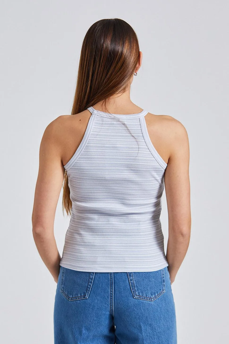 Striped Tank Mist Blue White Stripe