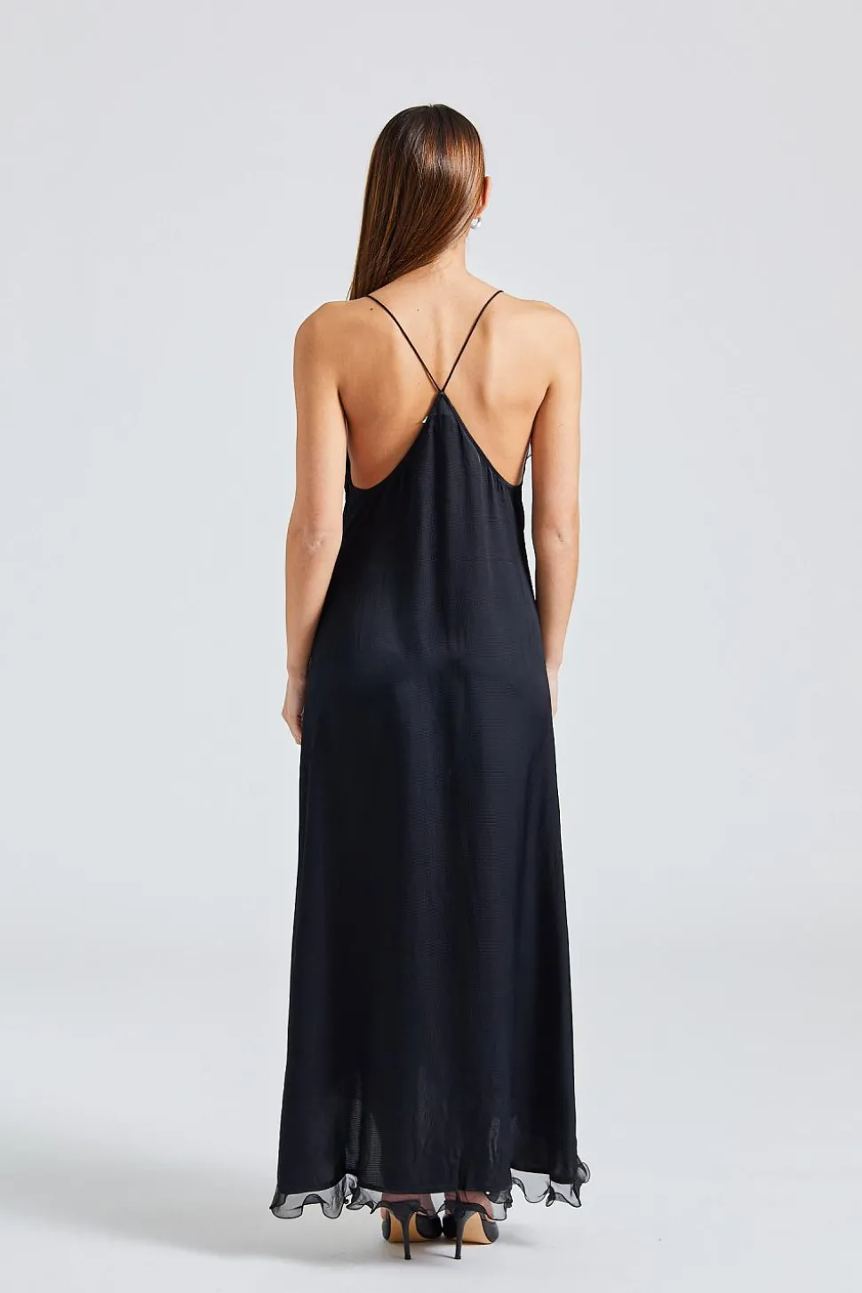 Structure Frill Dress Black