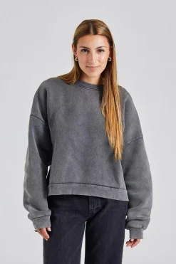 Sweater Logo Patch Faded Black FN-UX-SWEA000017