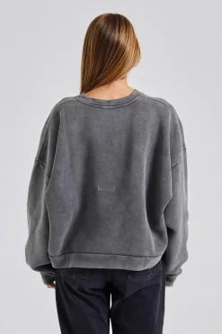 Sweater Logo Patch Faded Black FN-UX-SWEA000017