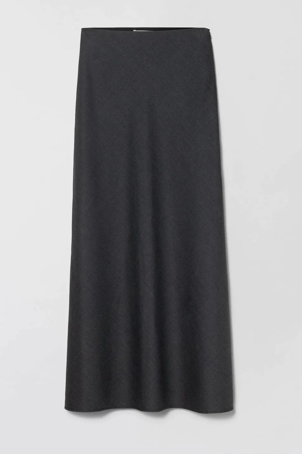 Tailored Bias Cut Maxi Skirt Charcoal Grey
