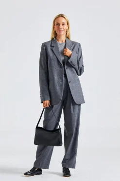 Tailored Double Pleated Suit Grey Melange