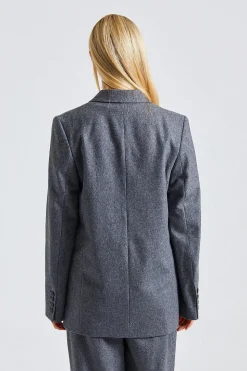 Tailored Double Pleated Suit Grey Melange