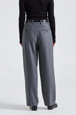 Tailored Double Pleated Suit Grey Melange