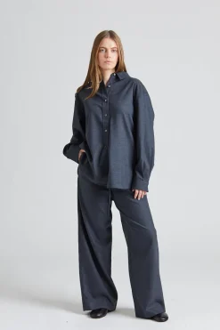 Tailored Oversized Shirt Charcoal