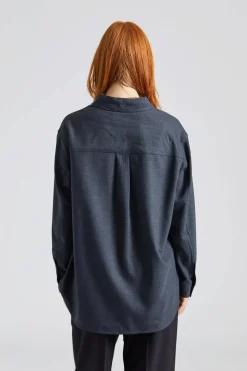 Tailored Oversized Shirt Charcoal