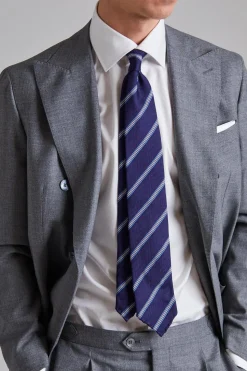 Tailored Stripe Tie Navy