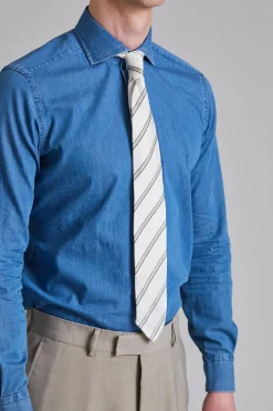 Tailored Stripe Tie White