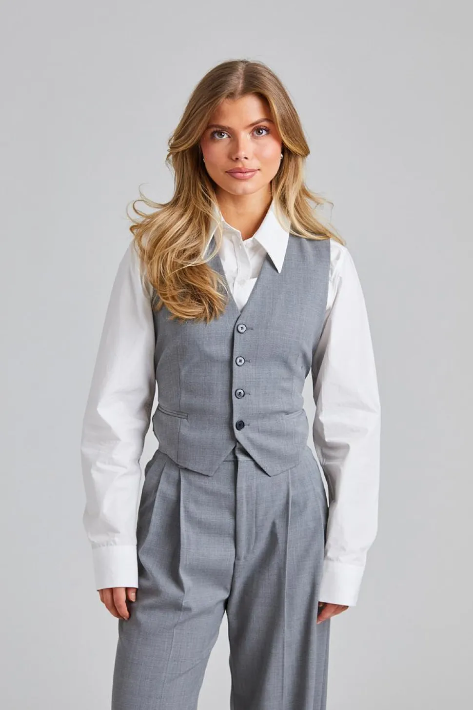Tailored Vest Grey Melange