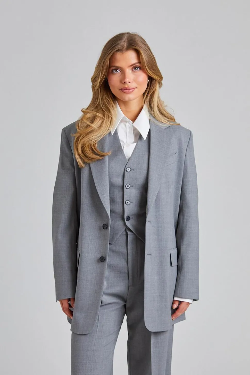 Tailored Vest Grey Melange
